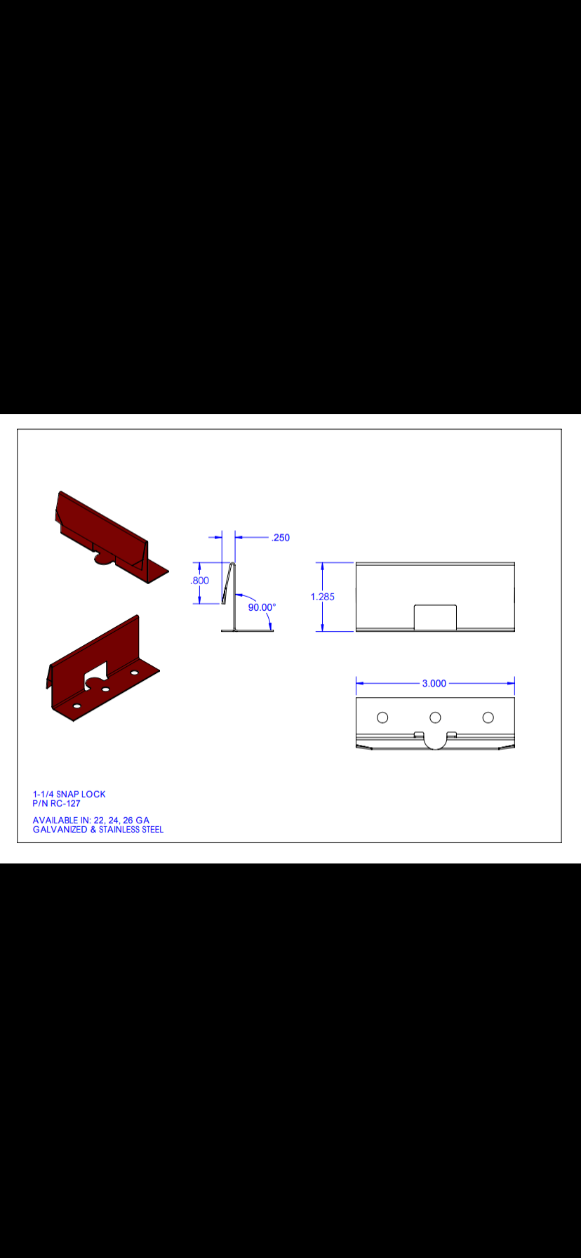 Durable 1.25" Snap Lock Clips for Secure Panel Installation